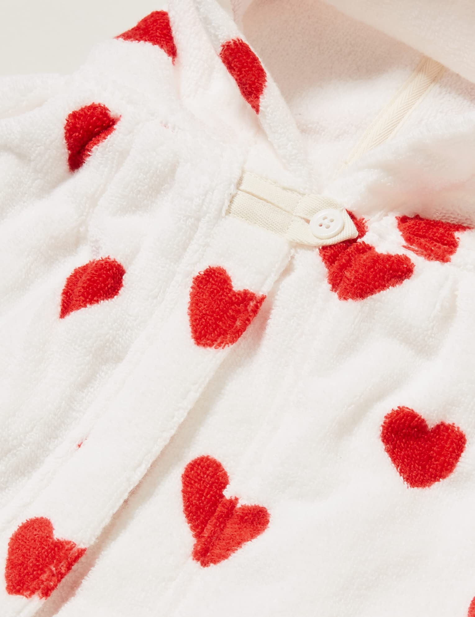 Petit Bateau Cape de bain Mixte bébé, Blanc Marshmallow/Rouge Terkuit, Taille Unique