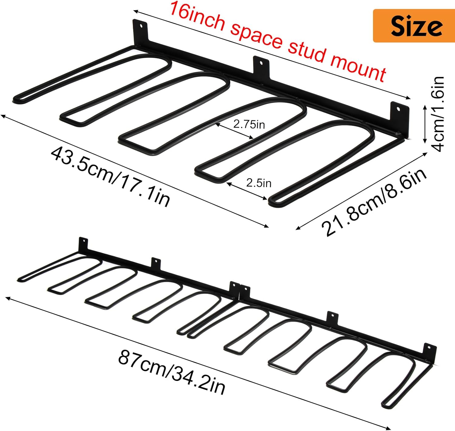 ORLESS Wader Hangers 4-Pair Boot Rack Garage Storage, Cowboy Boot Holder, Metal Wire Organizer for Entryway - Image 3