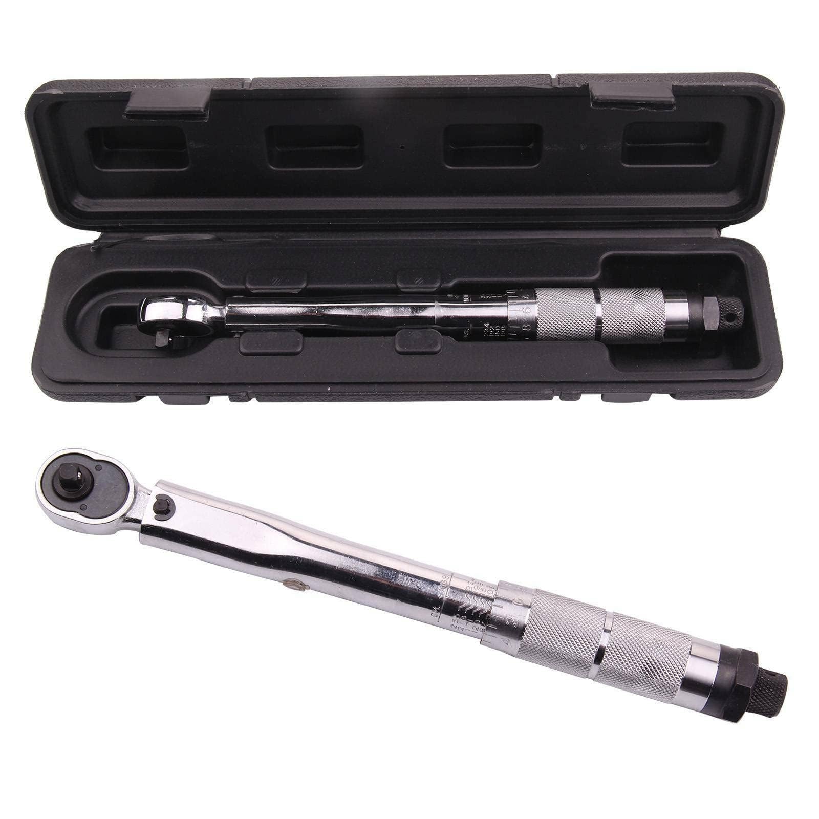 Trintion 5-25nm-1/4 Square Torque Wrench Adjustable Wrenches Ratchet Wrench with Double Scale Drive Torque Micrometer Chrome Vanadium Steel 27.5x3.2x3cm