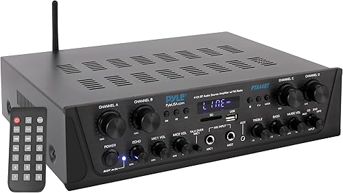 Amplificador Bluetooth inalámbrico de karaoke de 500 W 4 canales audio estéreo altavoz de cine en casa receptor de potencia de sonido con entrada