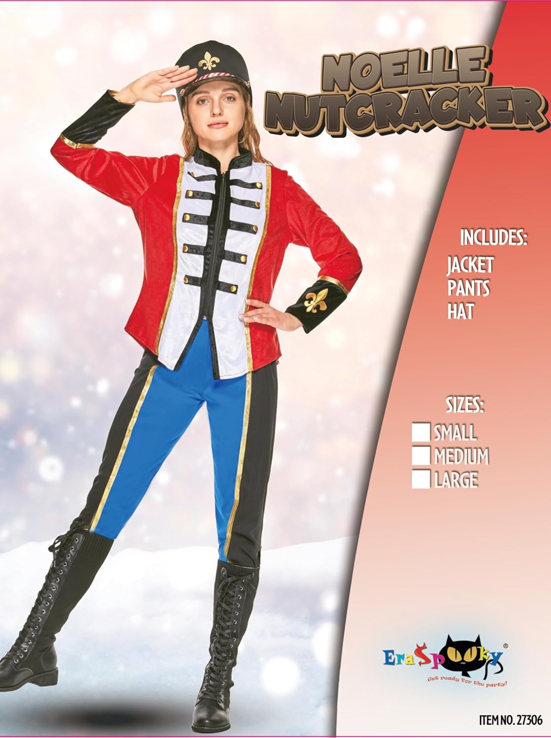 EraSpooky Womens Noelle Nutcracker Costume Christmas Adult Toy Soldier Outfits