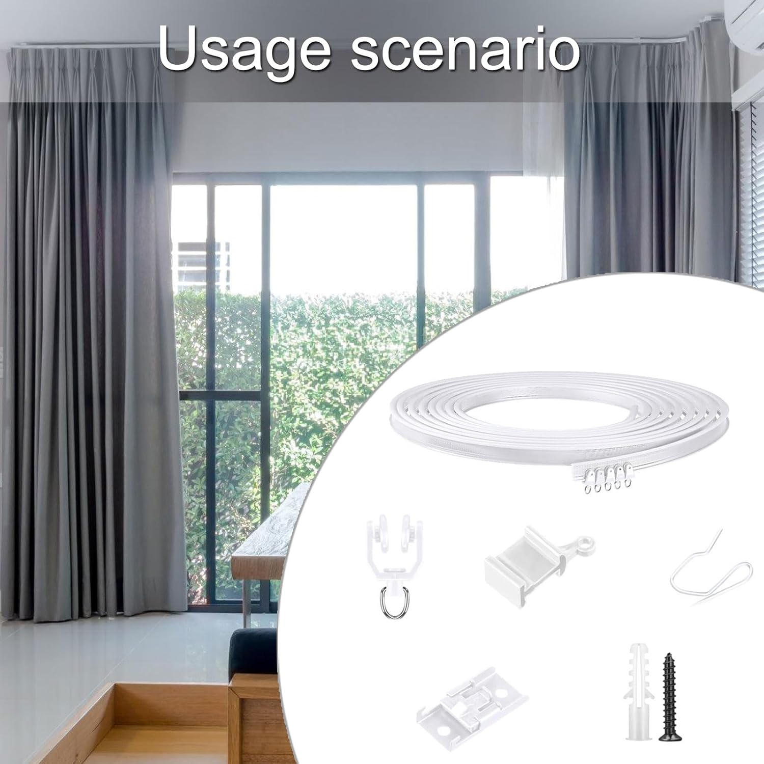 5/10/20 Meter Flexible Bendable Curtain Rails Kits Quiet Glides Rollers Ceiling Track Set for Home and Office Decors