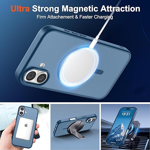 Miniatura 1260 de SUPFINE Funda magnética para iPhone 11 (compatible con MagSafe) (protección contra caídas de grado militar), translúcida mate a prueba de golpes