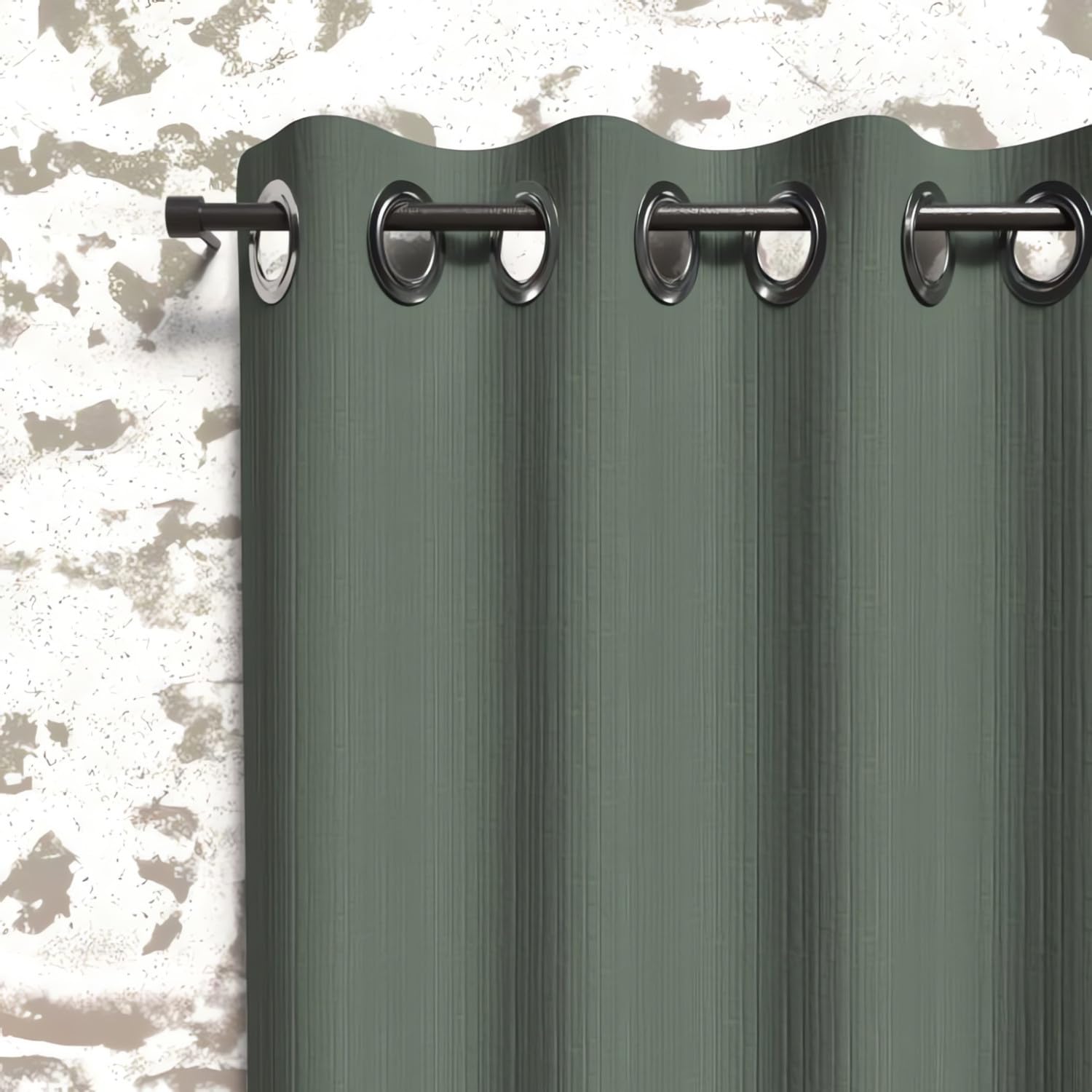 Soleil d'ocre, Boheme Insulated Curtain with Eyelets 135 x 250 cm Khaki