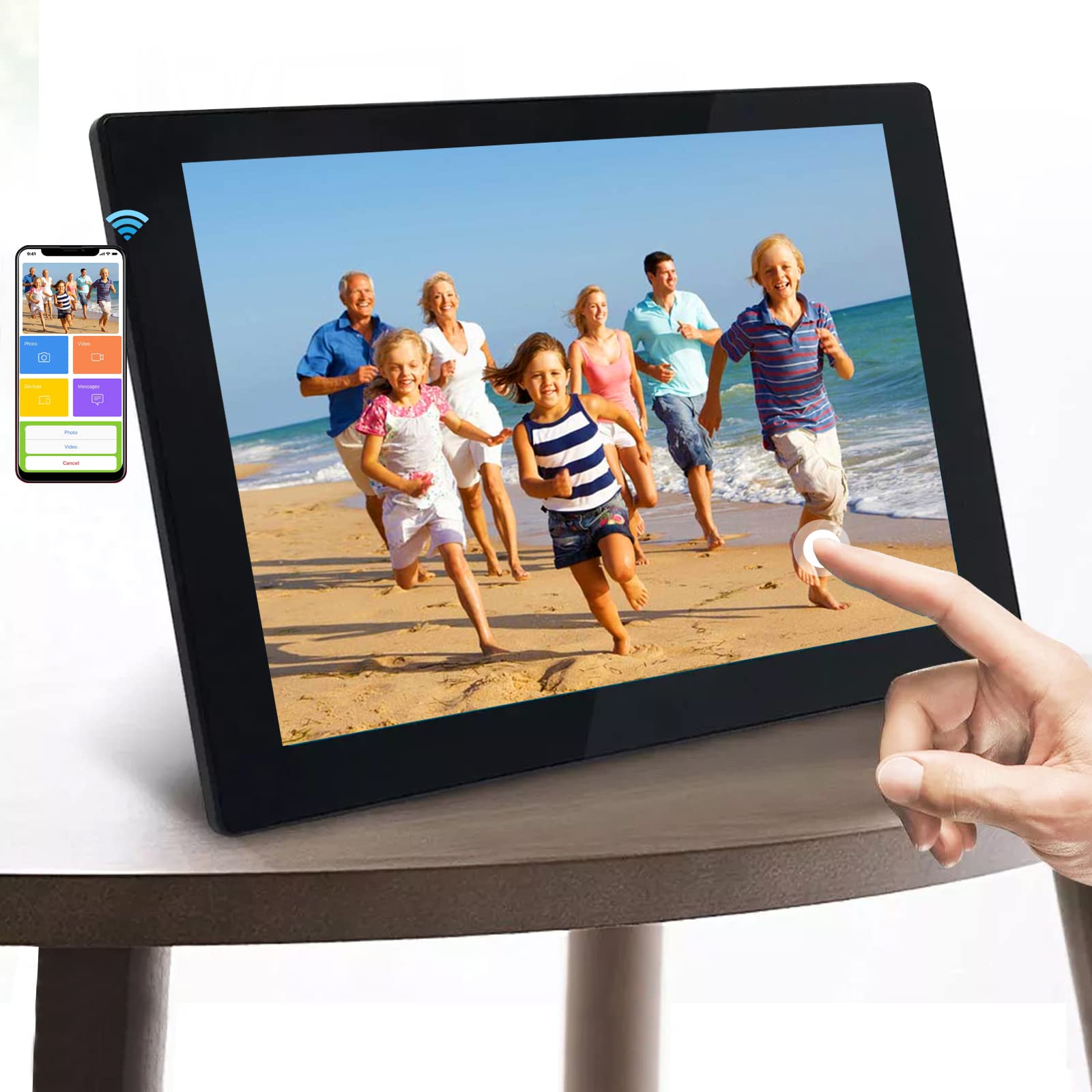 10 inch 16GB Smart Picture Frame - TooCust IPS Touch Screen Electronic Picture Frame, 10 Digital Pho