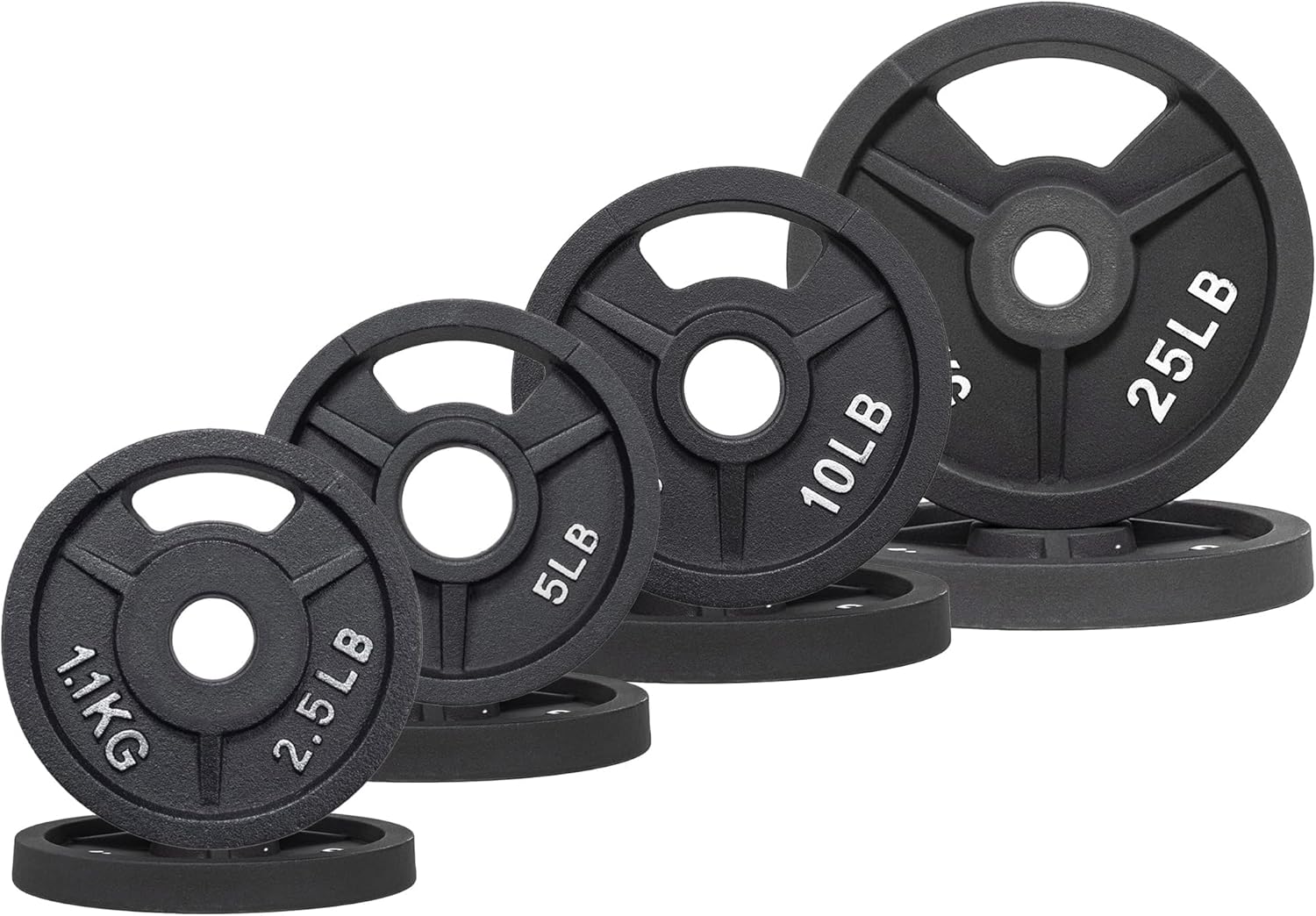 Fitvids 2-Inch Olympic Rubber Coated Cast Iron Plate Weight Plate for Strength Training and Weightlifting, Multiple Sizes Fitvids 2-Inch Olympic Rubber Coated Cast Iron Plate Weight Plate for Strength Training and Weightlifting, Multiple Sizes