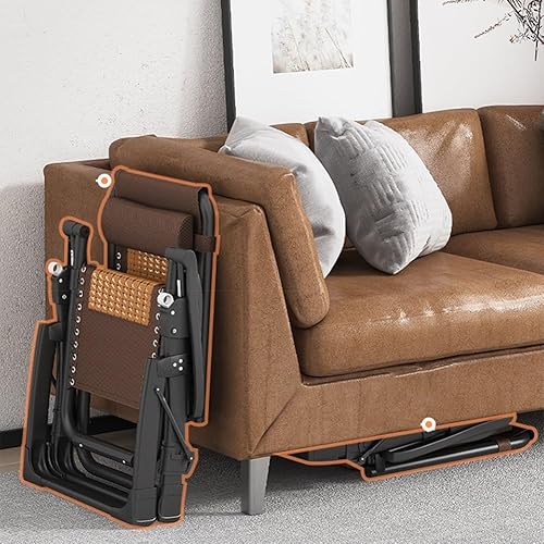 Miniatura 5 de Zero Gravity - Silla reclinable plegable ajustable de bambú con almohada y soporte para tazas, patio, césped, reclinable, para exteriores, piscina,