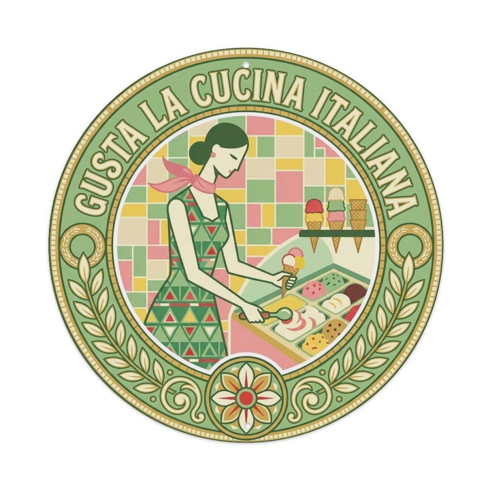 Gelato Italian Cuisine Culinary Travel Food Metal Tin Sign