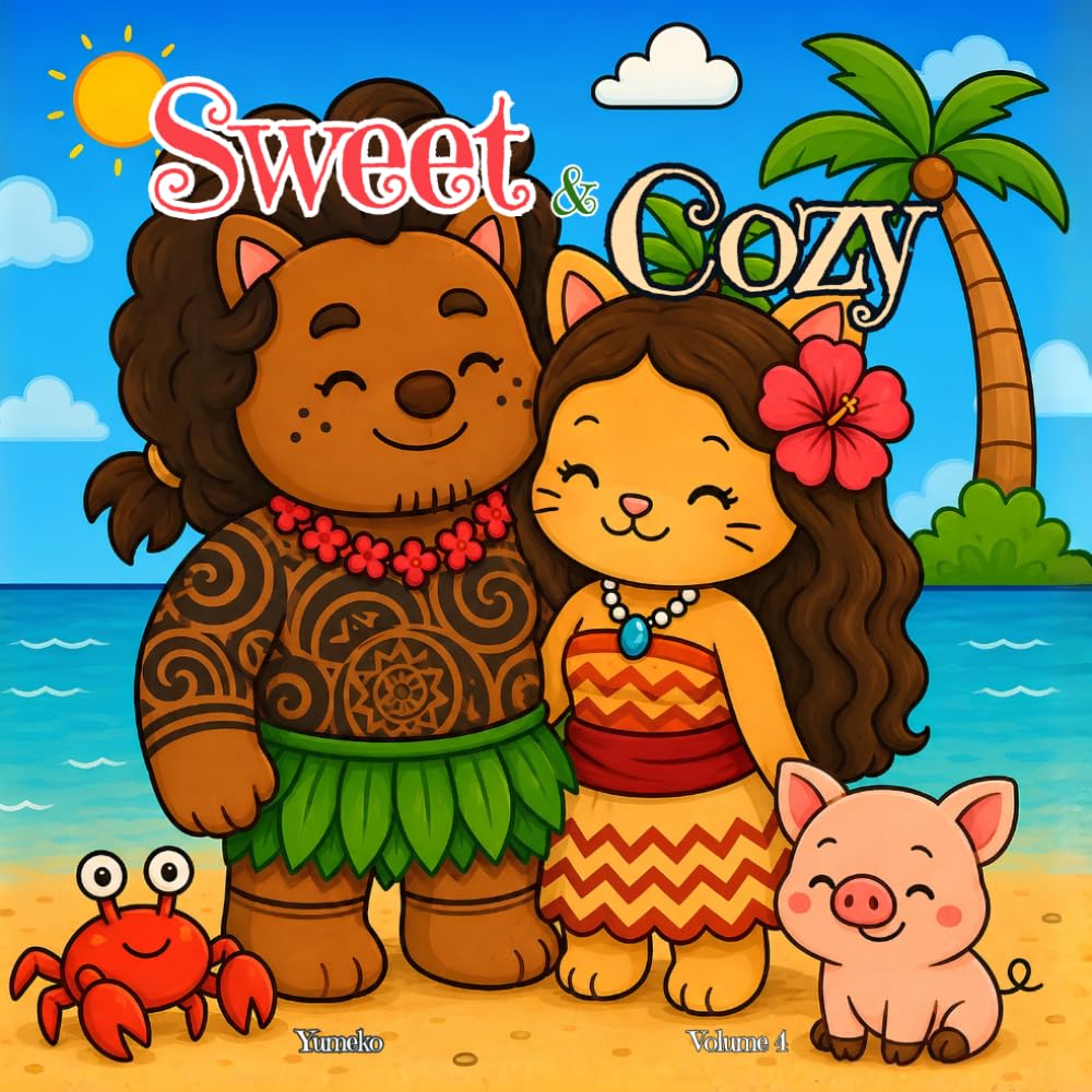 Sweet & Cozy Coloring Book, volume 4: Summer Time Vibes, Cozy Coloring Book for Adults
