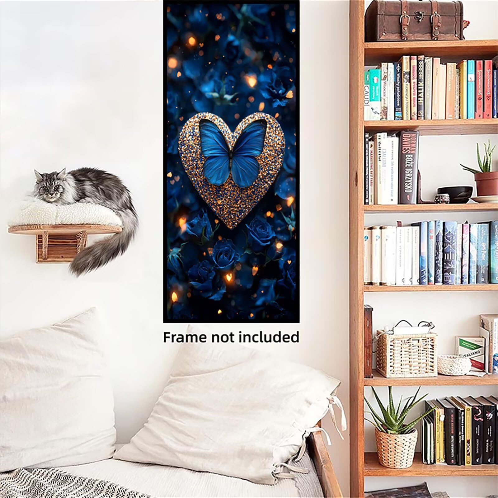 Malen Nach Zahlen 50x150cm Leinwand Schmetterling Malen Nach Zahlen Erwachsene mit Ohne Rahmen, DIY Kreativ Set für Erwachsene mit Pinseln und Acrylfarbe, Deko Blumen 1 Landschaft Geschenk, P0M-953