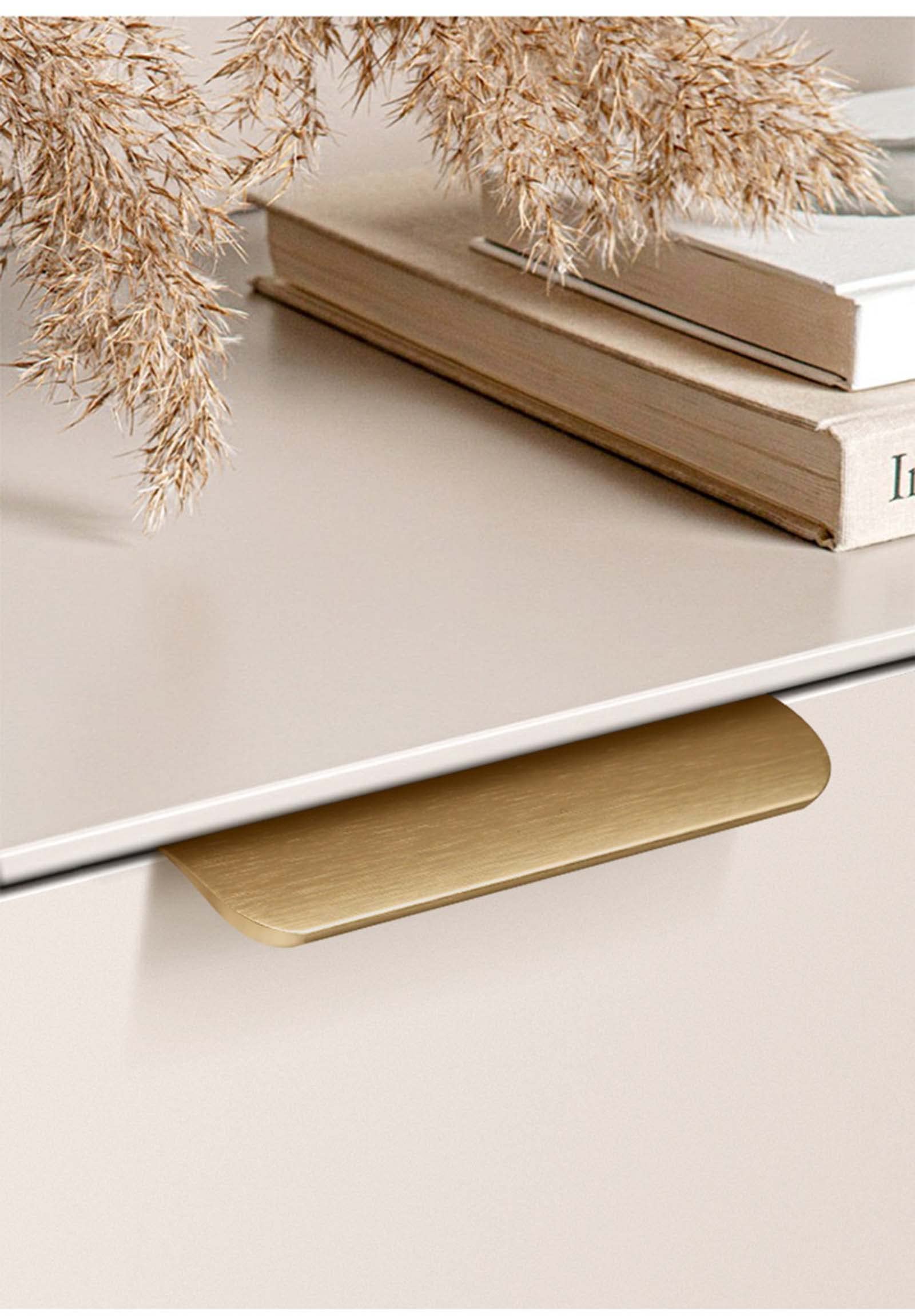 Tirador con borde para dedos, tirador oculto Tiradores de cajones, manija oculta de borde del dedo, asa de aluminio de aluminio manija de armario invisible for el gabinete cajón de dormitorio de cajón