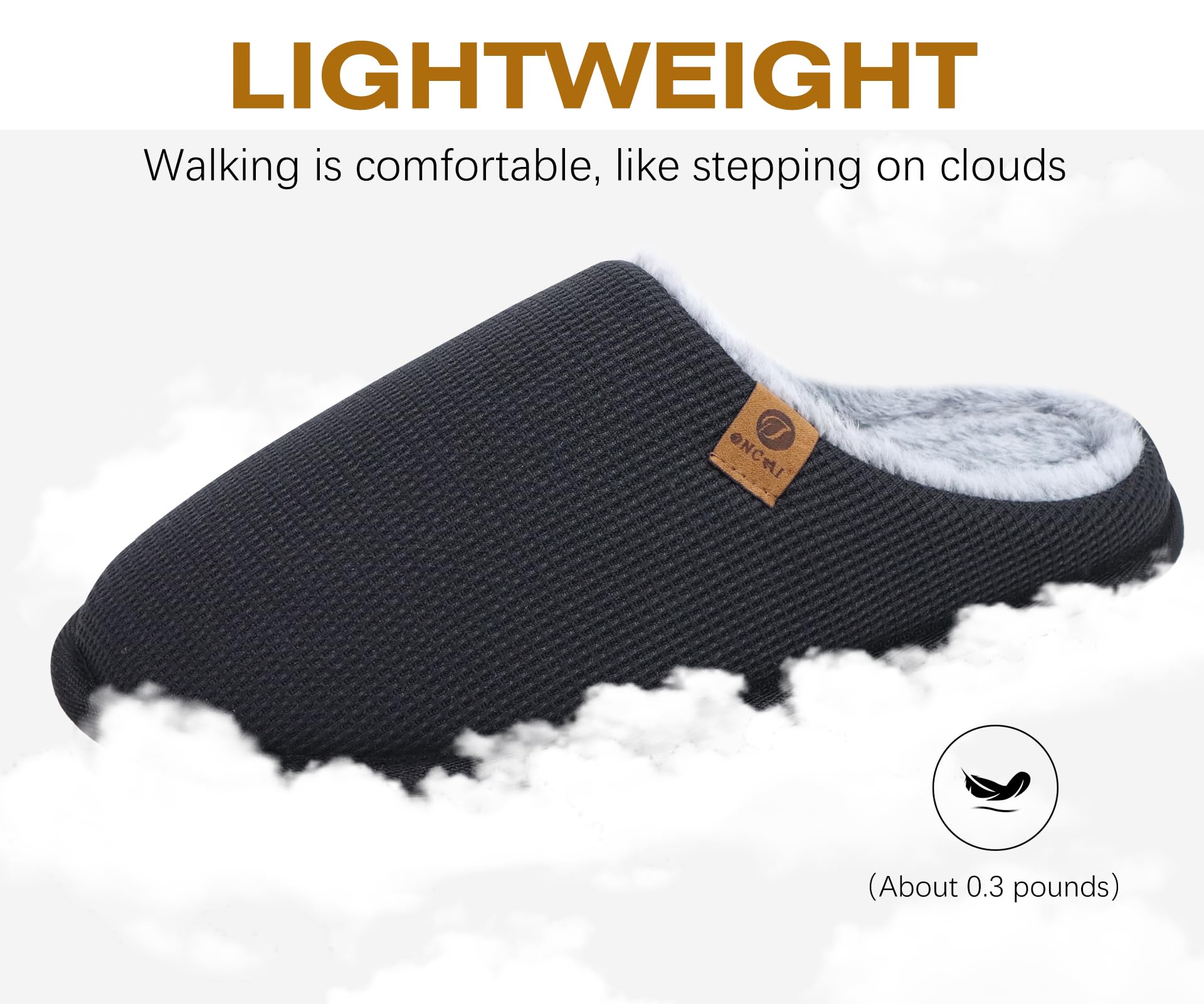 ONCAI Pantofole da Uomo Invernali Ciabatte da Casa con Memory Foam Calde Pelliccia Sintetica Cotone Scarpe Accogliente Antiscivolo Suola EU Dimensione 40-49