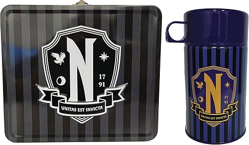 Surreal Entertainment Wednesday Nevermore Tin Titans presenta una lonchera exclusiva con contenedor para bebidas