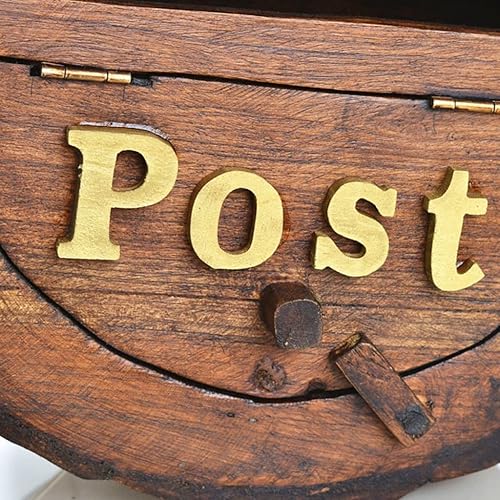 Miniatura 5 de Buzón de madera maciza buzón de villa europea para exteriores impermeable buzón creativo para recibir correo en la entrada de The Garden Villa