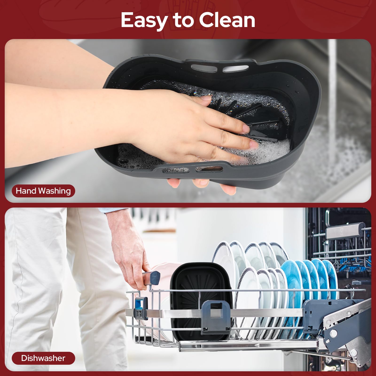 3 Cestelli In Silicone Per Friggitrice Ad Aria - Riutilizzabili, Antiaderenti, Per Forno E Microonde - Foto 9