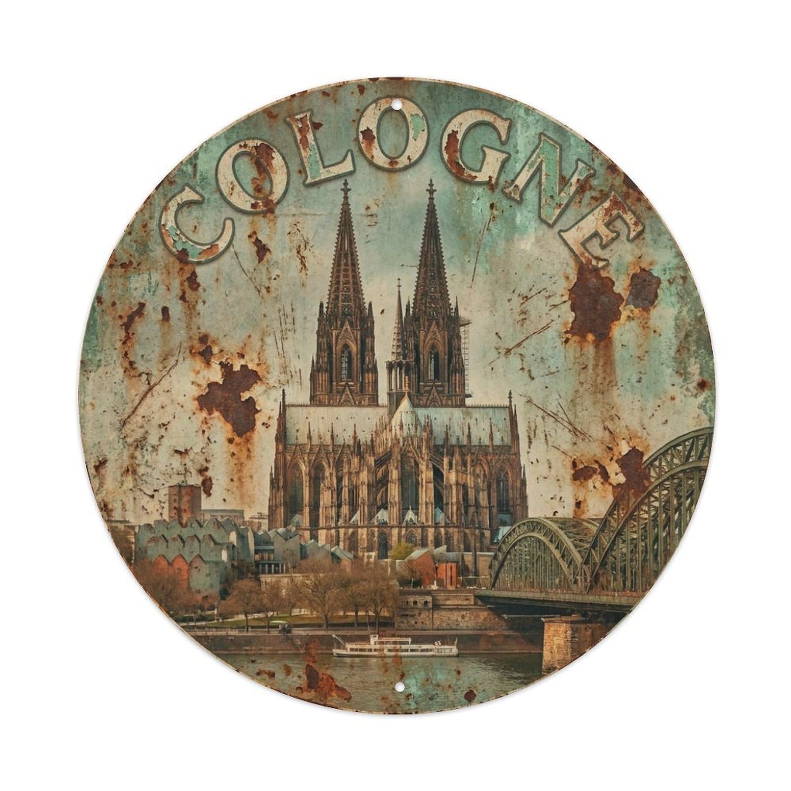 Galvaxio Style Germany Retro Travel Cologne 1 Metal Tin Sign