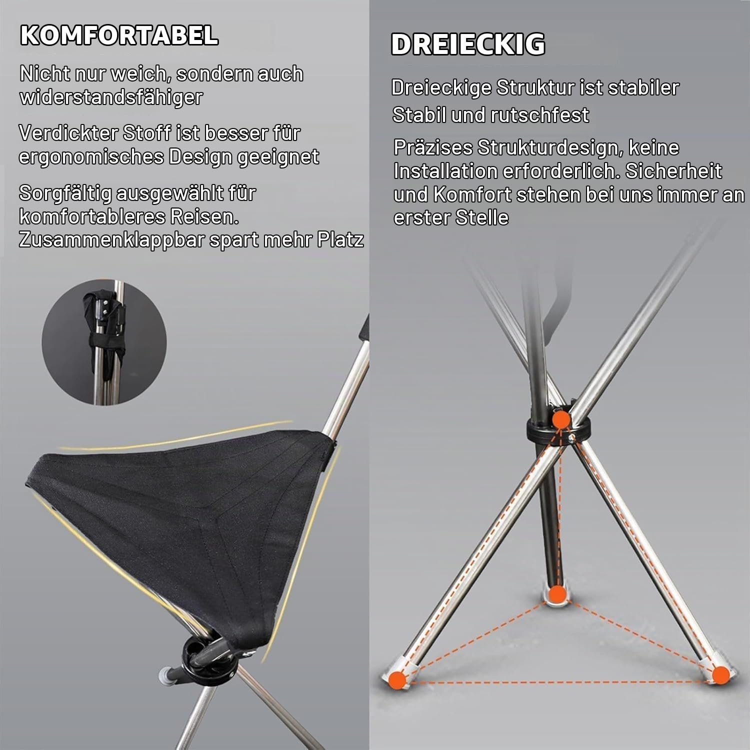 Klappbarer Gehstock für Senioren Aid Stativ Krückenstuhl mit Sitz Gehstock mit Sitz Höhe 86 cm, Nicht Verstellbar Leicht Spazierstock Wanderstock Tragbare Krücke Gehhilfe 3 Beine