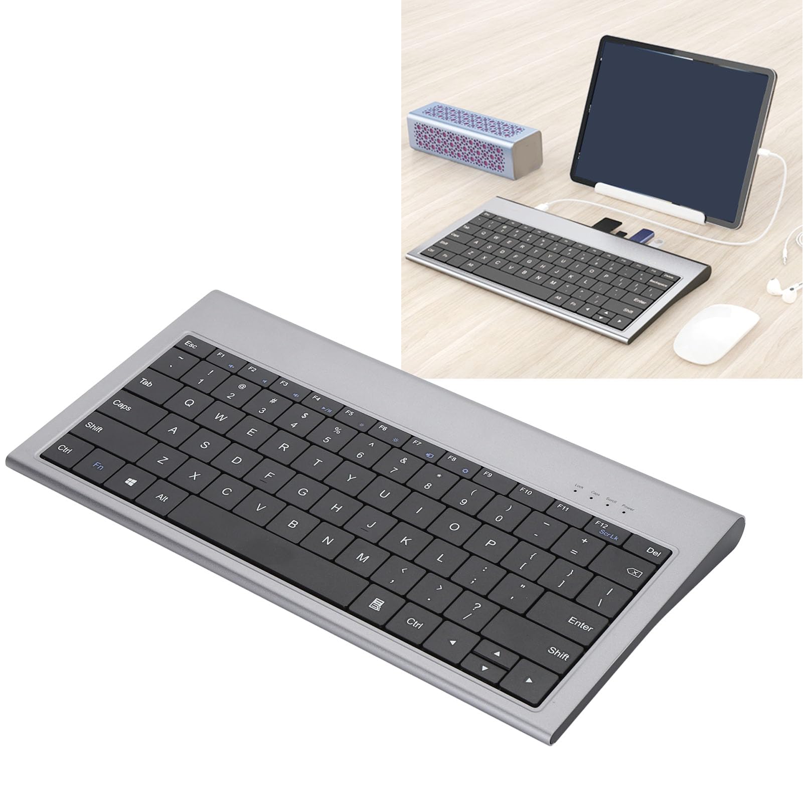 Saluaqui 11 w 1 Piasty Klawiatury USB C z wielofunkcyjną stacją Dokowania dla Zwiększonej Wydajności - 4K 10 Gbps 1000 Mbps 100W Pd USB C Klawiatura Przewodowa dla Komputerów i Laptopów