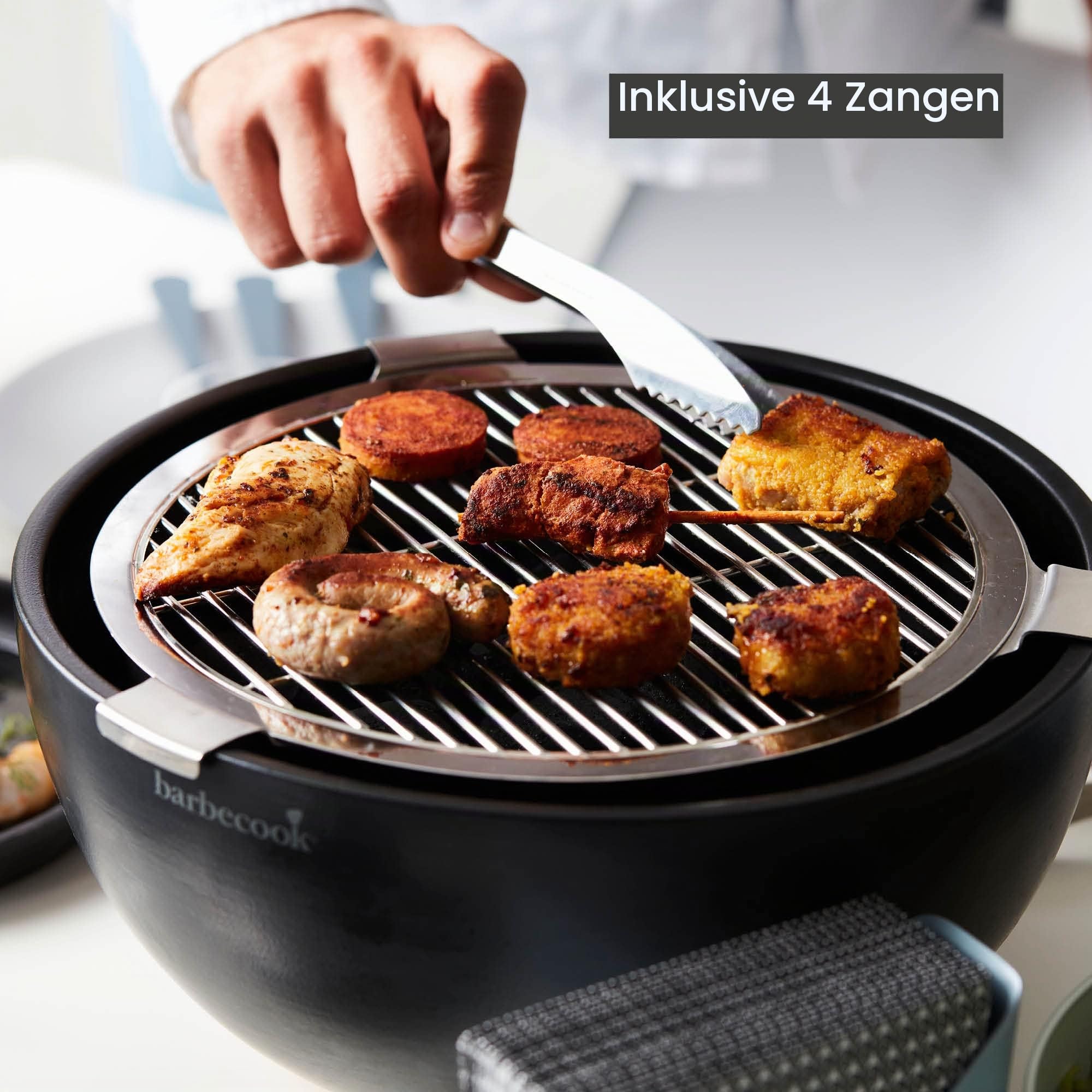 Barbecook Joya Holzkohlegrill Tischgrill geeignet für Balkon als Outdoor Camping-Grill, Schwarz