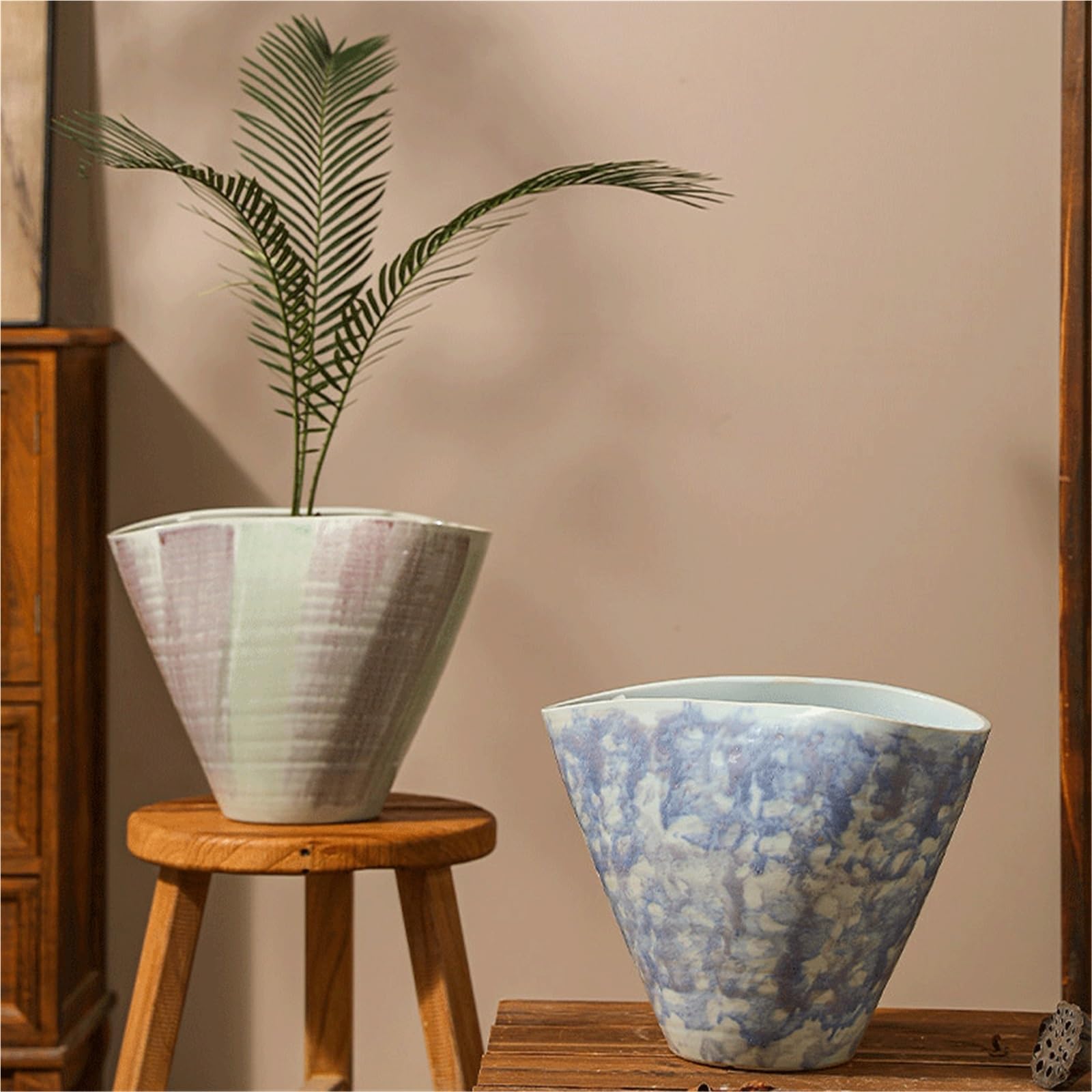 Doniczka Ceramiczne donice: dzięki swoim unikalnym wzorom doskonale łączą artystyczny talent z estetyką w stylu vintage Doniczki(Purple)