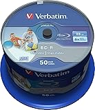 Verbatim 43812 25GB 6x BD-R SL Datalife Inkjet Printable - 50 Pack Spindle 50 Pack Spindle - Datalife BD-R 25GB Single