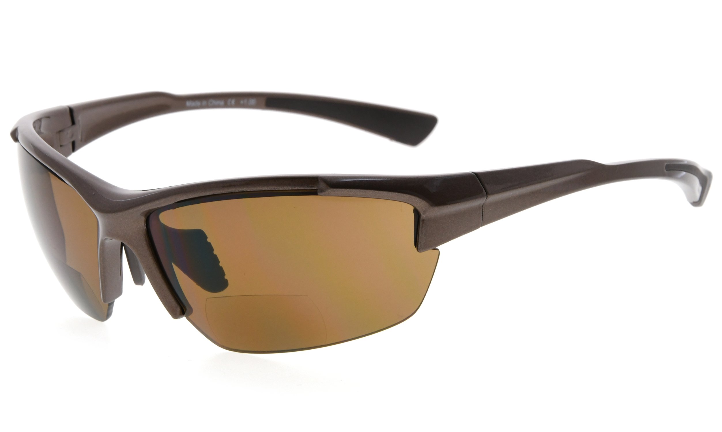 Eyekepper Bifocal Sunglasses for Women Men 1.25, Pearly Brown