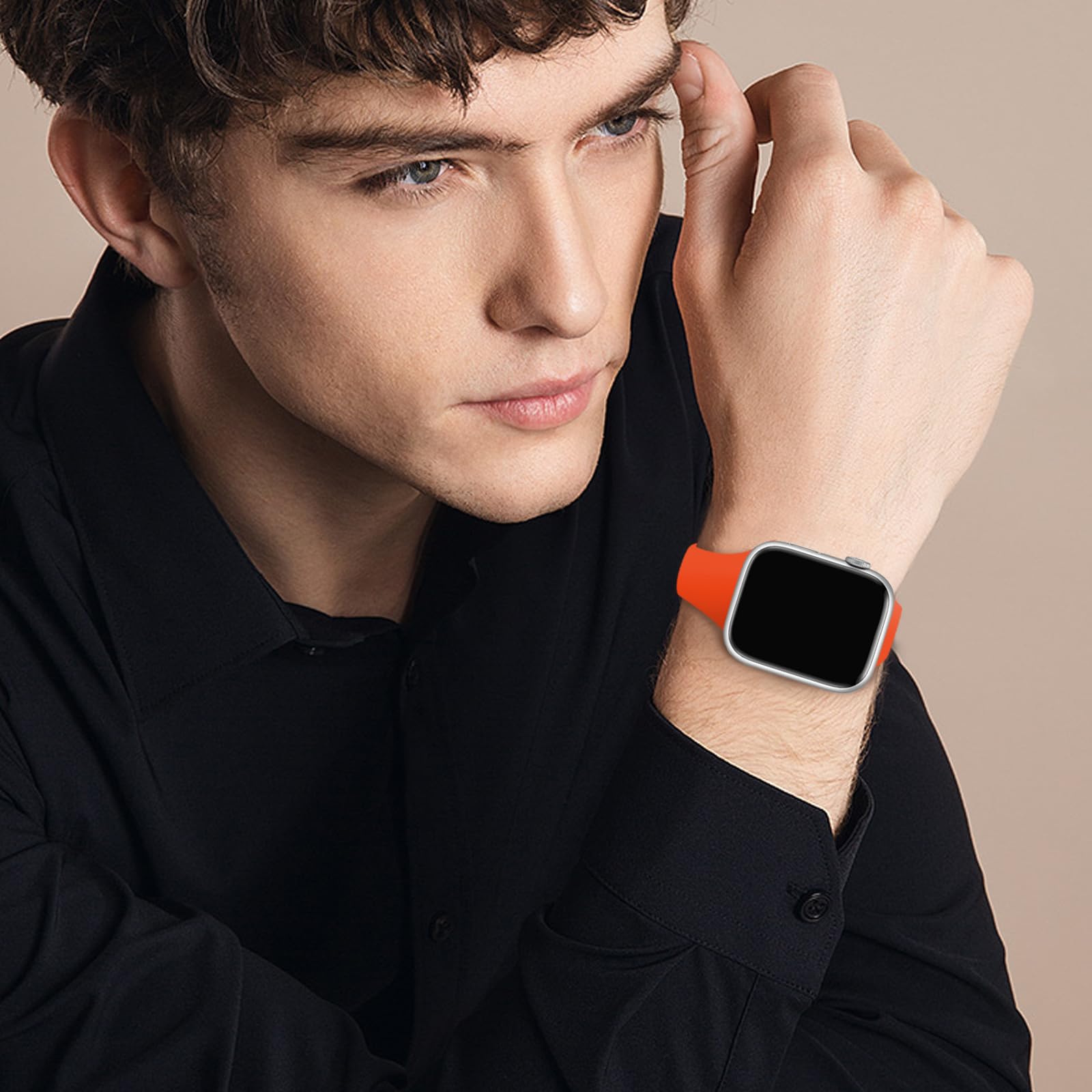 Bracelet fin compatible avec les bracelets Apple Watch 38 mm, 40 mm, 41 mm, 42 mm, 44 mm, 45 mm, 49 mm pour homme et femme, bracelet de sport en silicone souple et fin pour iWatch Series 9 8 7 6 5 4 3
