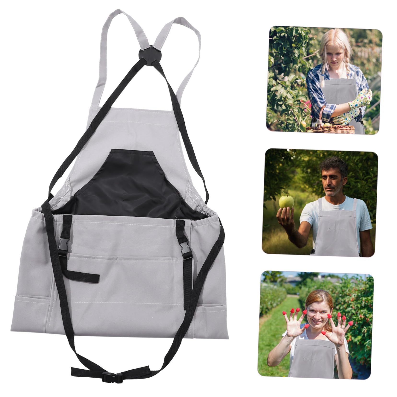 Tablier de Jardinage en Tissu Oxford avec Grosse Poche pour Cueillette