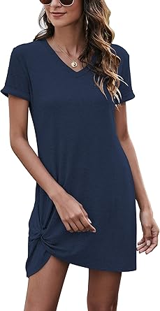 dark blue t shirt dress