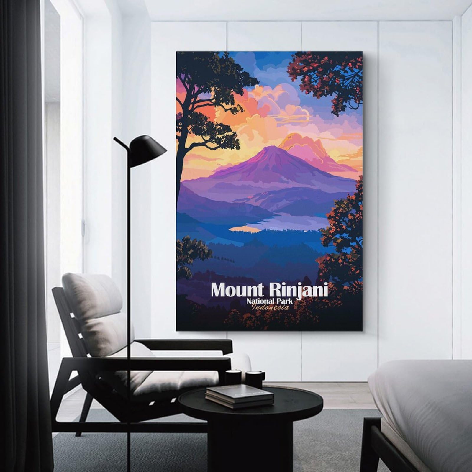 Junmoney Mount Rinjani National Park, Indonesia Wall Picture Print 24x36inch(60x90cm), for Work Areas, Reading Rooms Or Studios, An Interior Accent for Desk Areas