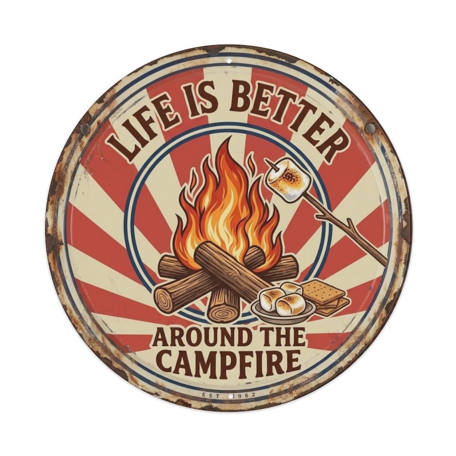Lvalogy Style Campfire Quote Metal Tin Sign Plaque