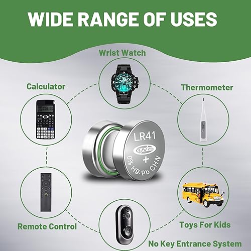 Miniatura 4 de Paquete de 100 pilas de botón LR41 AG3 392 384 192 SR41 L736 LR736 1.55V pilas de botón de celda de moneda, batería alcalina premium para audífonos,