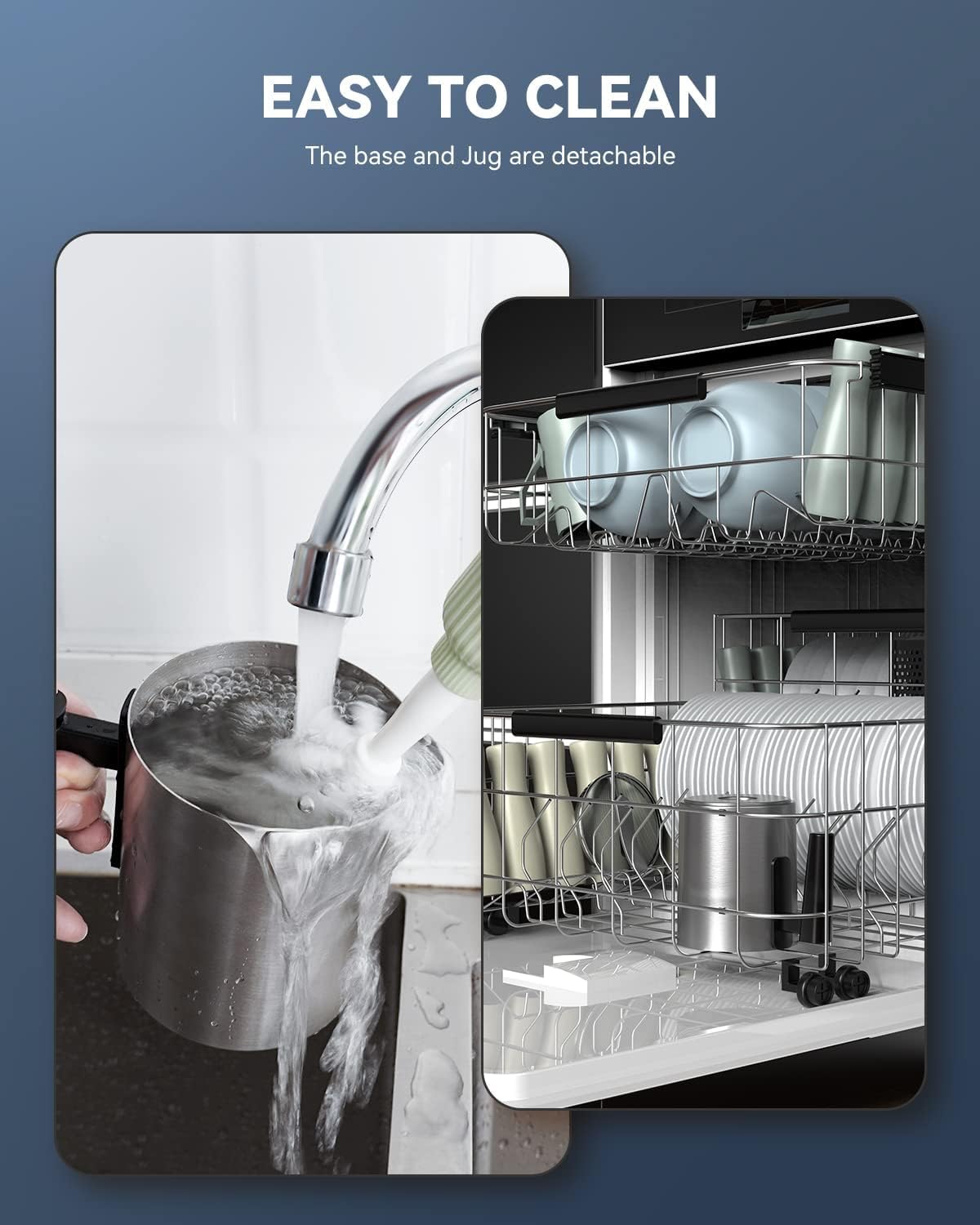 Espumador de Leche Electrico, 550w, Milk Frother, Espumador Automatico con Taza Inalambrica 700ml, Con Cable en Base, Batidor Electrico 2 en 1, Calienta y Espuma para Leche, Cafe, Chocolate.
