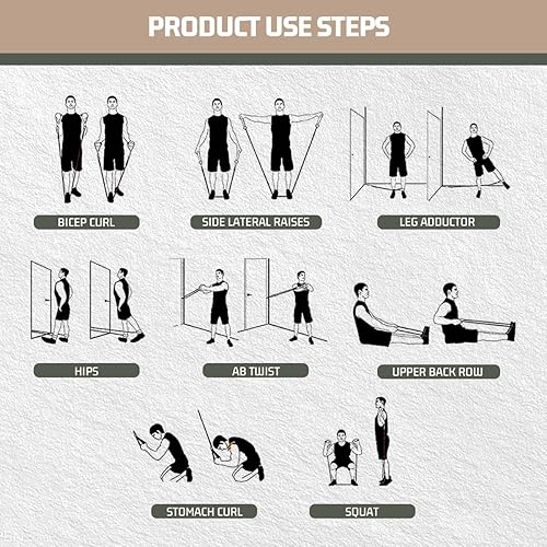 Miniatura 5 de VEICK Bandas de resistencia, bandas de ejercicio, bandas de entrenamiento, bandas de resistencia para entrenar con asas para hombres y mujeres, Gris