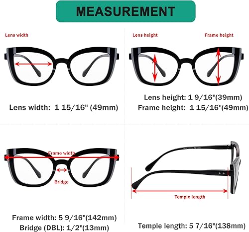 Miniatura 8 de Eyekepper Paquete de 5 lentes de lectura con diseño de ojo de gato para mujer + 1.25