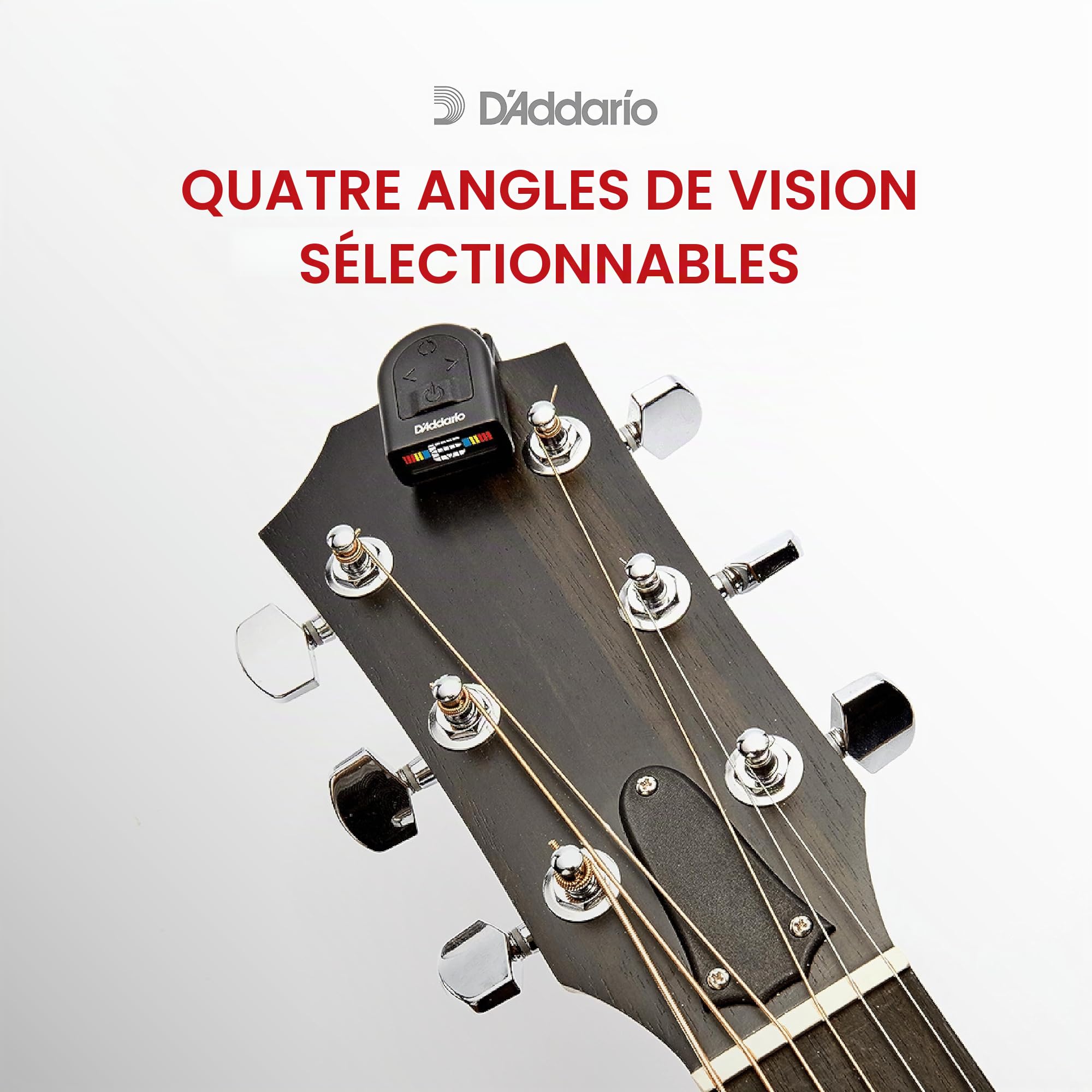 D'addario Accordeur de Guitare | PW-CT-12 | NS Mini Headstock Accordeur chromatique à pince Noir