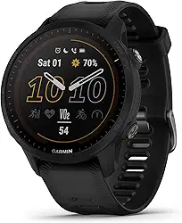 Garmin Smartwatch Forerunner® 955 Solar, GPS para corrida com capacidades de carregamento solar, sob medida para triatletas, bateria de longa duração, preto - 010-02638-00
