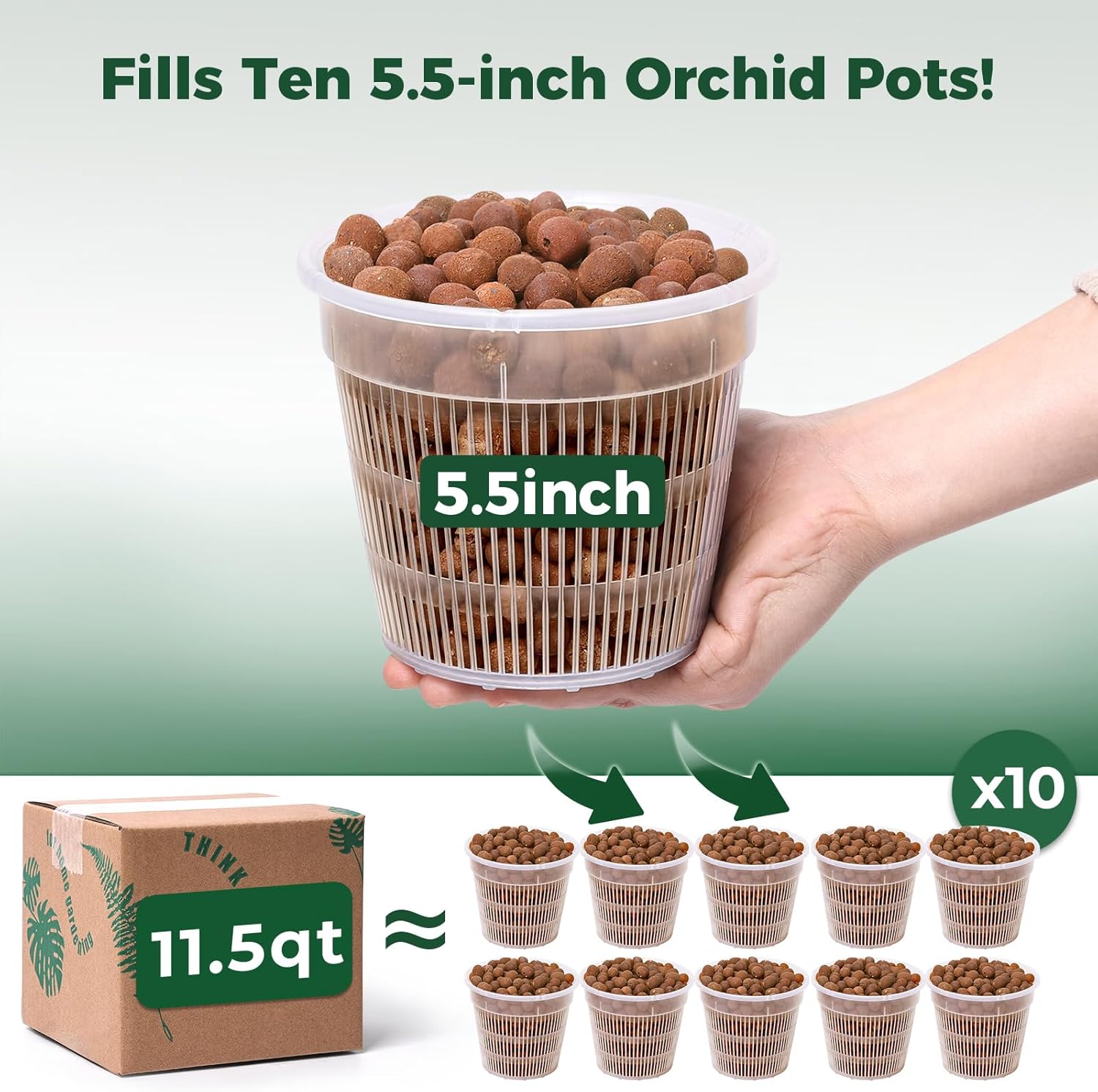T4U Leca Clay Pebbles for Plants, 11.5qt 10-20 mm Clay Balls for Indoor Plants, Natural Clay Pebbles for Orchid Potting Mix, Hydroponic, Leca Pots, Plant Drainage, Garden Soil