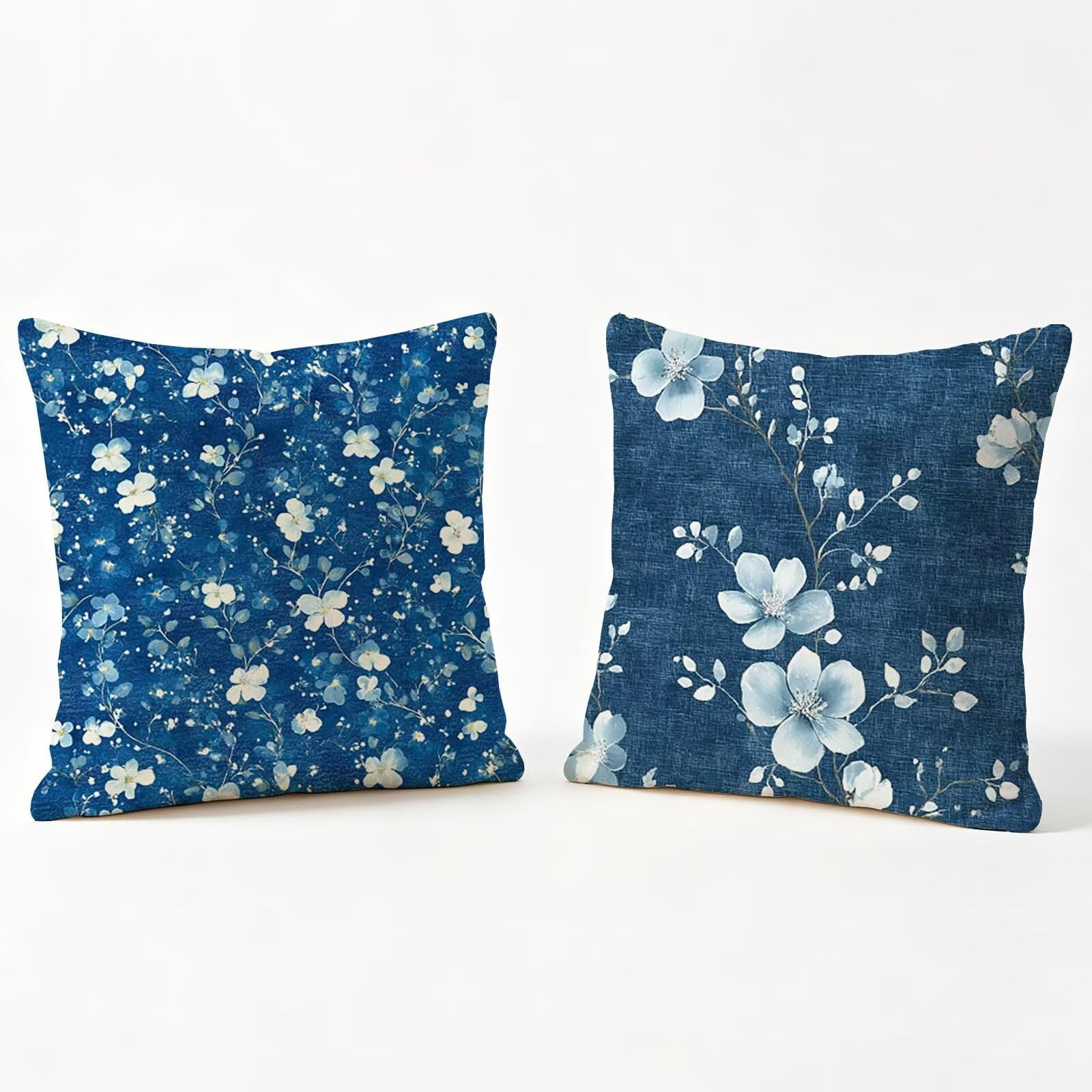 Housses de coussin en velours bleu 45x45 cm de qualité supérieure pour canapé chic