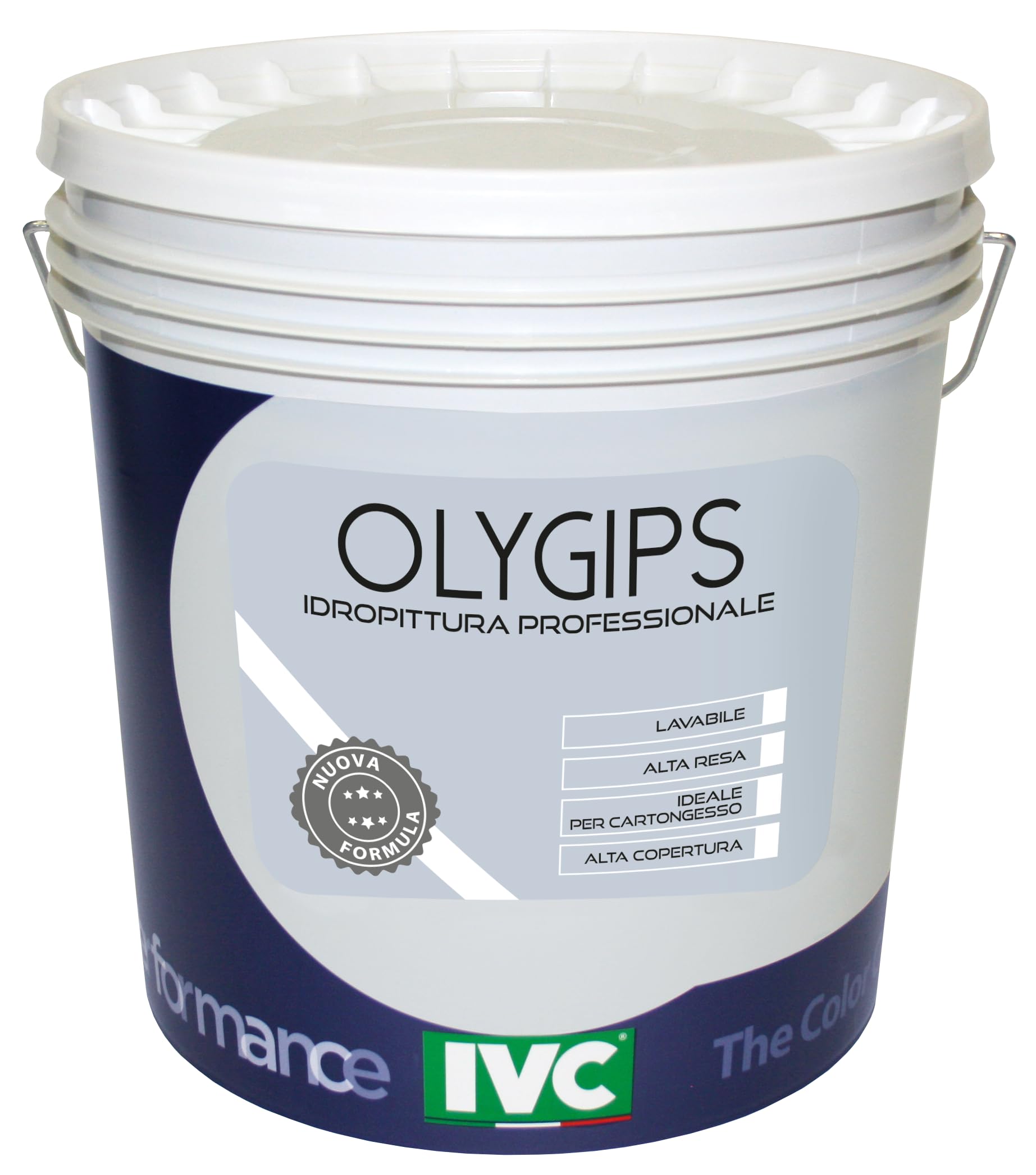 IVC OLYGIPS Idropittura Professionale per Interni ad Alta Copertura Bianca 5 Litri