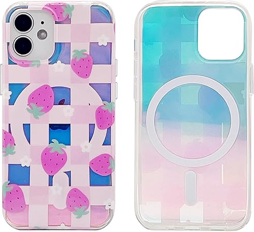 Miniatura 7 de Funda magnética para iPhone 12 Mini de 5.4 pulgadas, compatible con carga MagSafe de TPU suave, parachoques delgado, a prueba de golpes, bonita