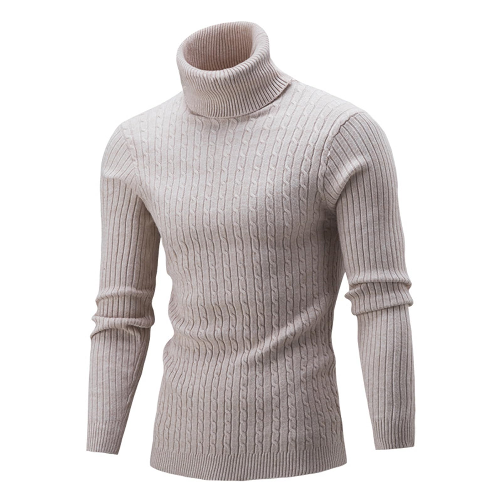 Felpa Uomo Maglione A Collo Alto da Cardigan in Maglia Trecce alla Moda Autunno E Inverno