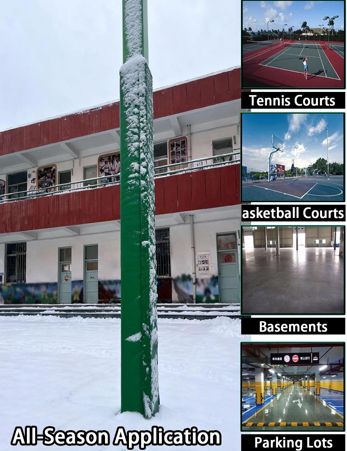 Polsterung für Garage, Keller, Stangenpolster – Wickelsäulenabdeckung, quadratische Stangenpolster für Fitnessstudio, Spielplatz, Allwetterschutz