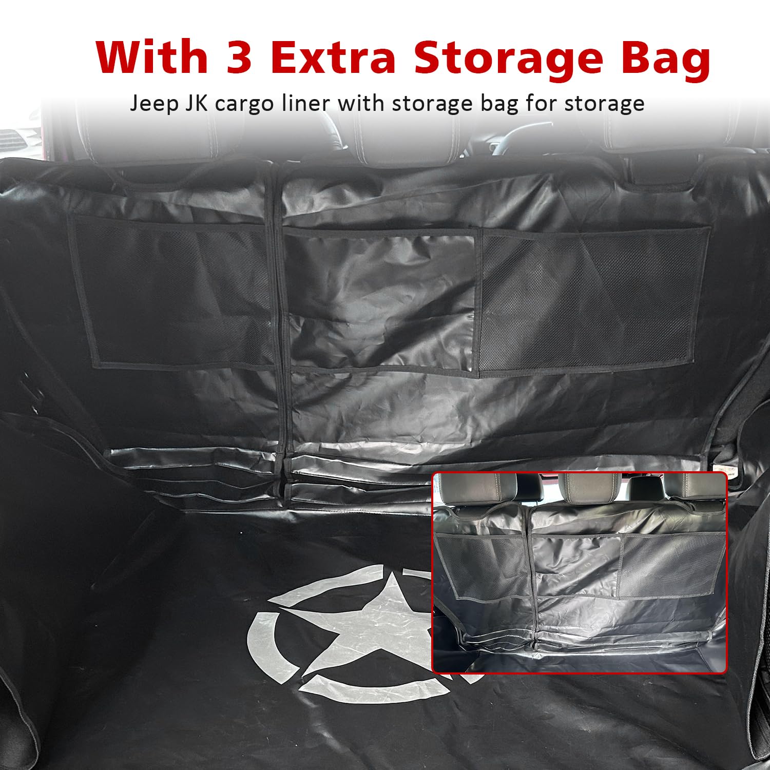 SUNPIE Alfombrilla de Carga para Maletero de Perro Compatible con Jeep Wrangler JK/JL Unlimited de 4 Puertas 2007-2025, Impermeable y Antideslizante, Protector de Forro de Carga para Mascotas,