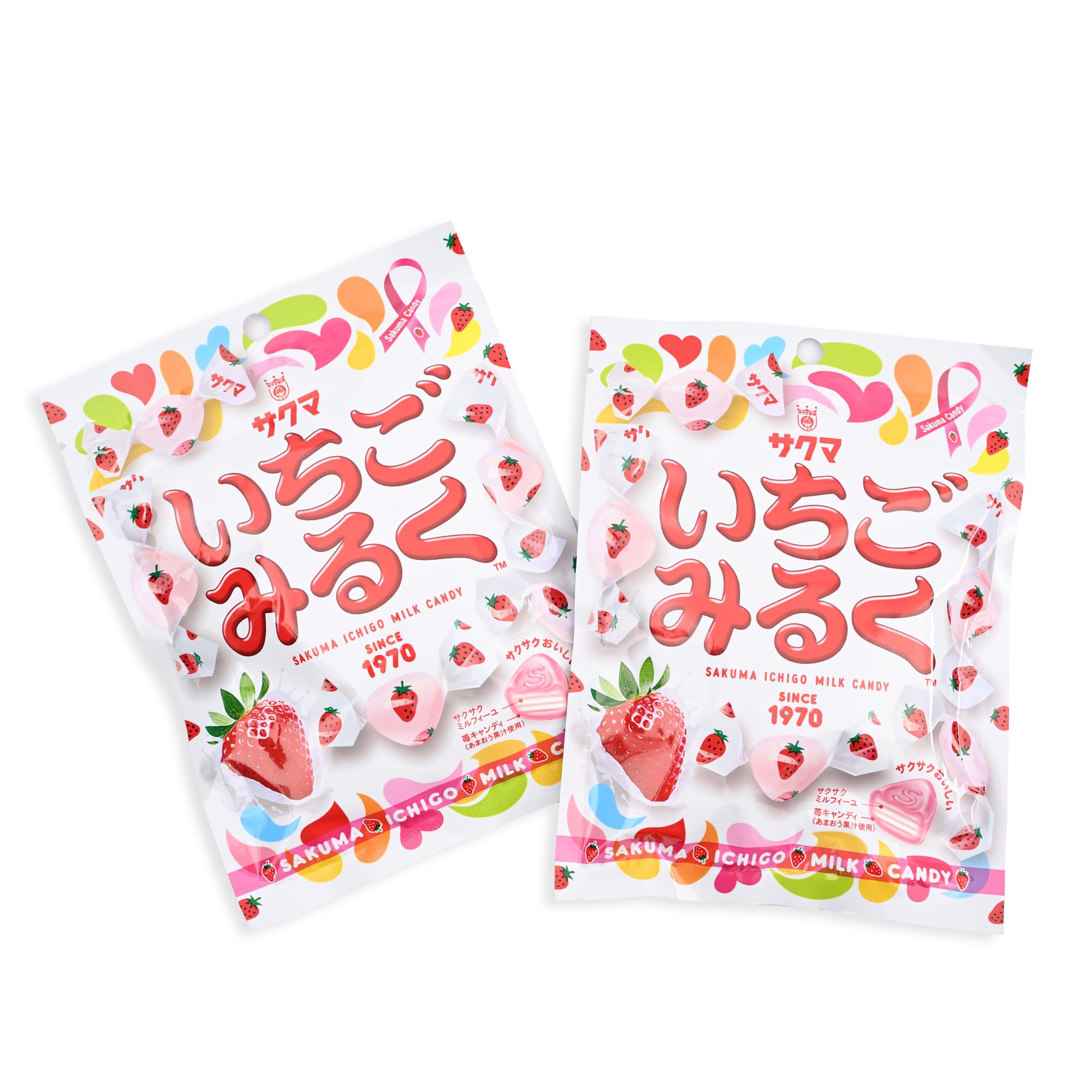 Amazon.com : Sa-kuma Ichigo Milk Candy Strawberry Flavor 40g x 2