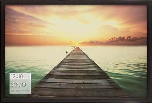 Marco de póster a presión., Negro, 12" x 18"