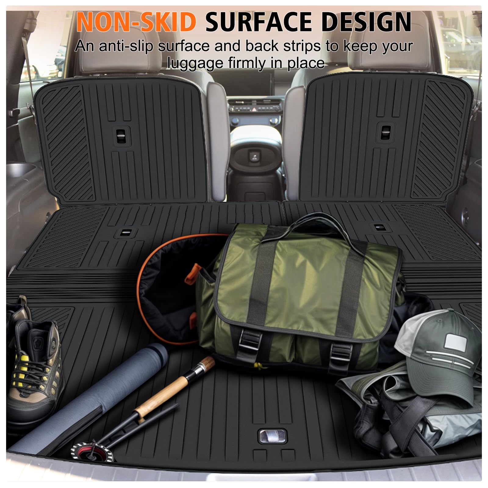 All Weather Car Floor Mats Cargo Liner with Backrest Mat for 2026 Palisade 7 Seater Only Fit Fuel — view 8