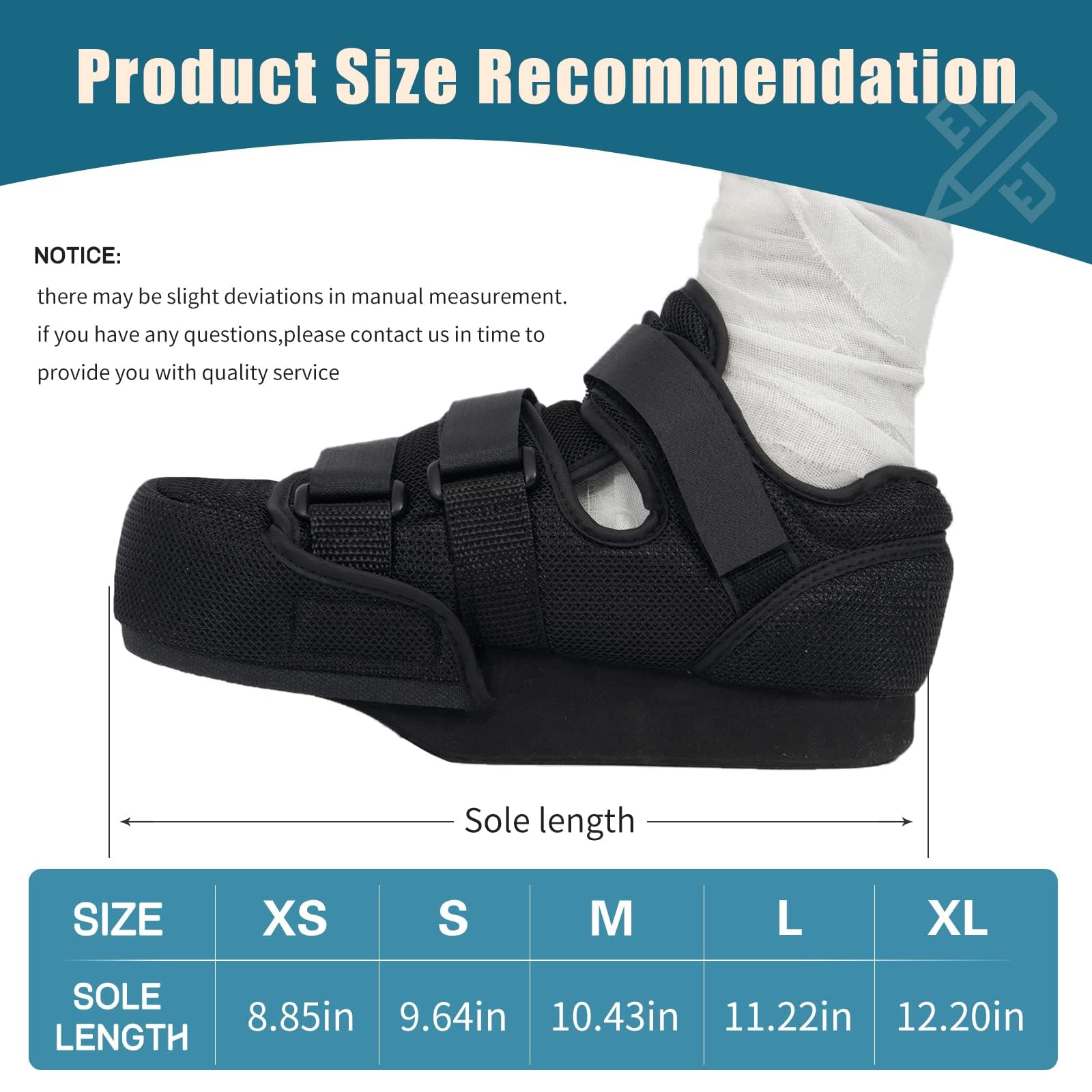 Zapato postoperatorio con puntera cerrada, botas médicas para caminar con puntera rota, ortopédico para postjuanetes, soporte quirúrgico de dedo en martillo (XL)