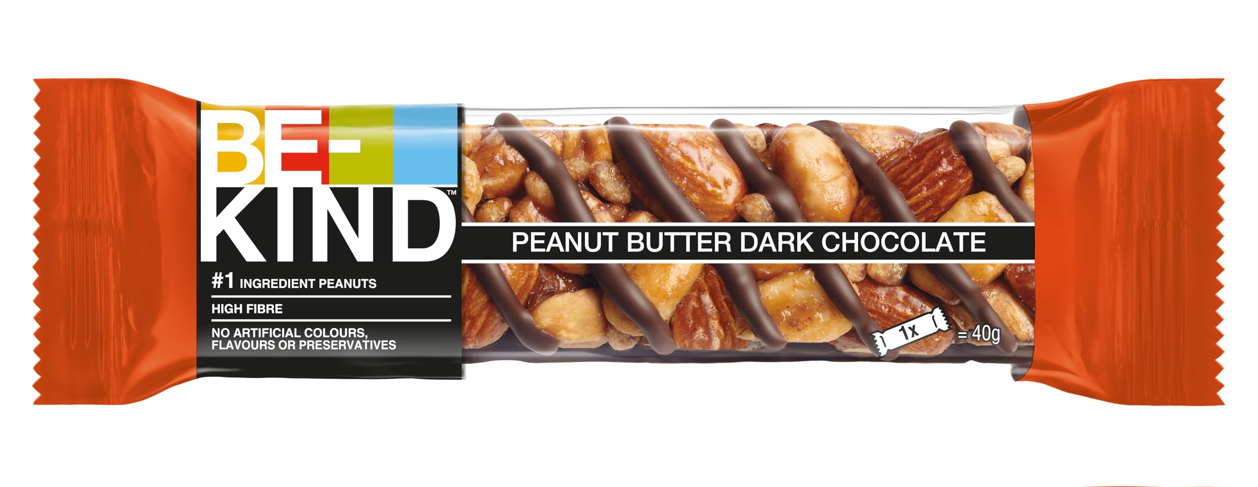 Be-Kind Barras de mantequilla de cacahuete y chocolate negro 12 Unidades 40 g