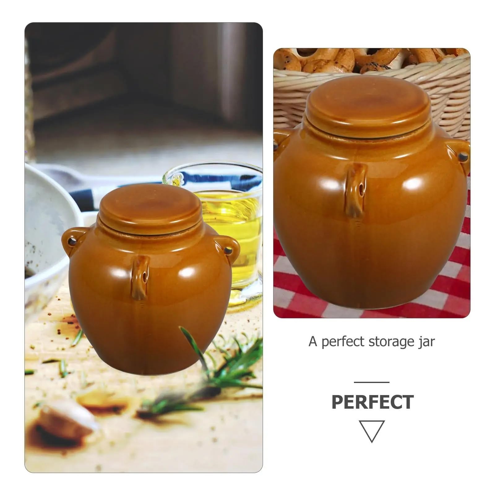 Keramik Teedose 1L Keramik Vorratsdose Porzellan Honig Getrocknete Lebensmittelbehälter Küche Pickle mit Deckel luftdicht